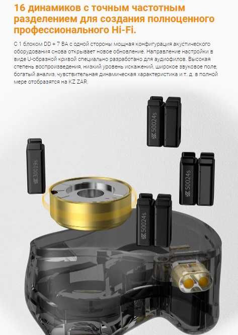 Новые запечатанные проводные гибридные наушники KZ ZAR  1DD  7BA HI-FI