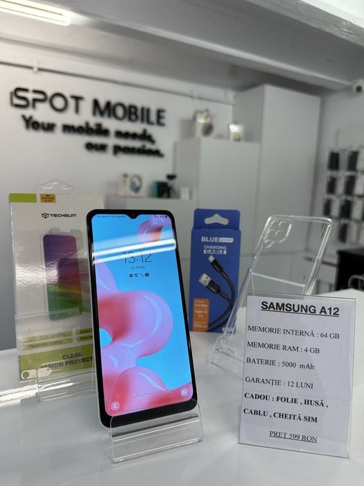 Samsung A12 64 gb / 4 gb ! Garantie 12 luni + cadou