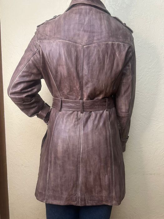 Плащ/ Тренч кожаный