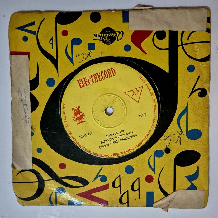 Disc vinil Electrecord EXC 770 – „Delavrancea: Bunicul și Bunica” – Val Săndulescu (33 rpm)