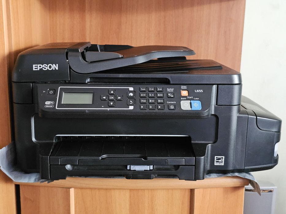 Imprimantă Multifuncțională Epson L655 – CISS, (Print / Scan / Copie / Fax), Duplex, Wi-Fi, ADF, Test Duze Impecabil, Uz ocazional