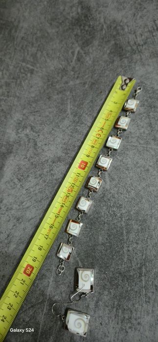 Set argint bratara și cercei