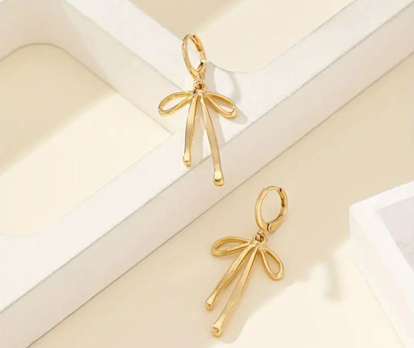 Cercei eleganți noduri aliaj zinc, tija cupru, unisex