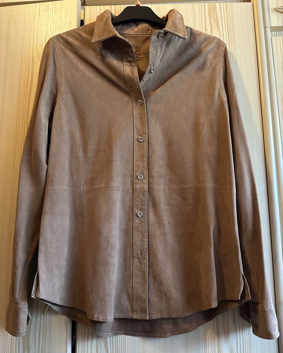 Camasa piele intoarsa Massimo Dutti,culoare camel