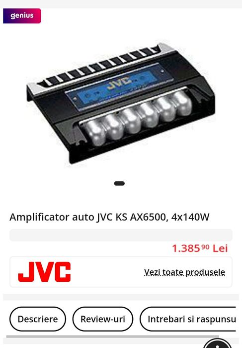 Amplificator/Stație Auto JVC KS-AX6300