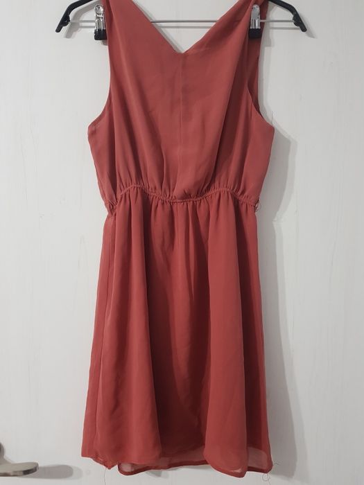 Rochie neagra cu inimioare/ Rochie caramiziu