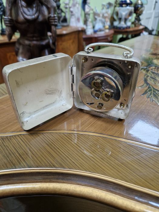 Рядък антикварен колекционерски каретен часовник Junghans