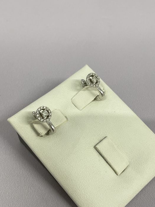 Белые золотые серьги / #СР803673