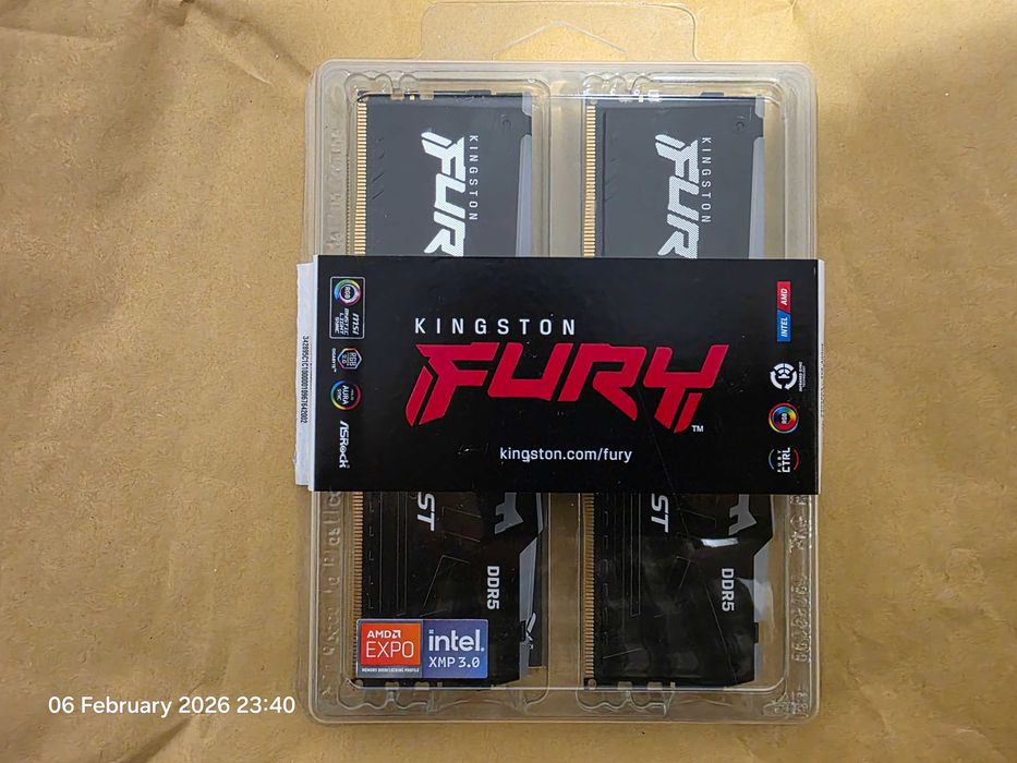 Memorie Kingston FURY Beast RGB EXPO, 32GB (2x16GB) DDR5, 6000Mhz CL30