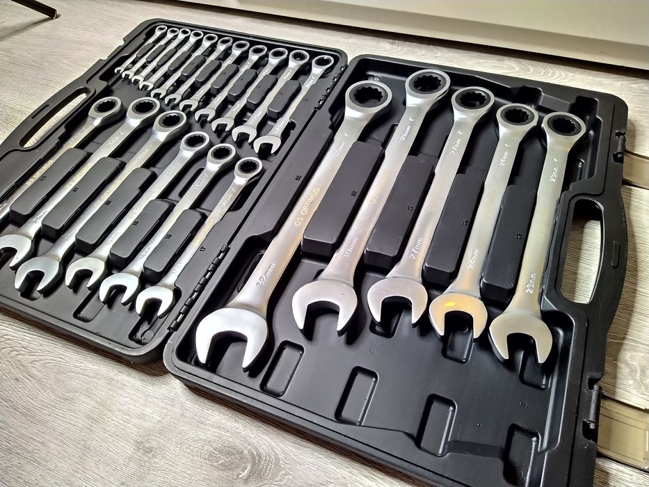 Set chei combinate cu clichet Cr-V, 22 buc, 6-32 mm