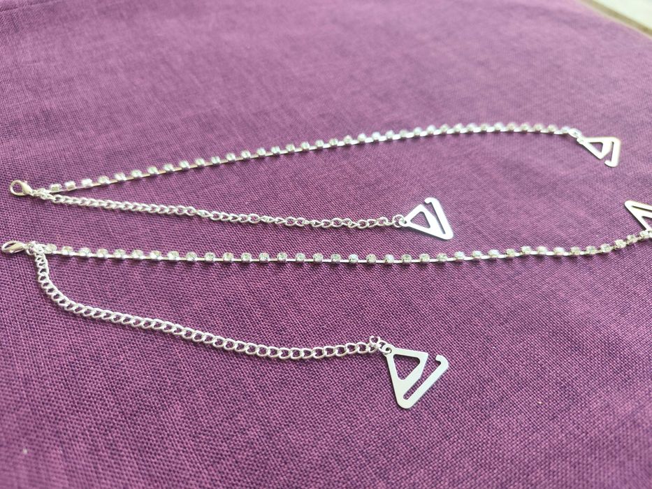 Сребърни презрамки за сутиен с кристали – регулиращи се за сватба, бал