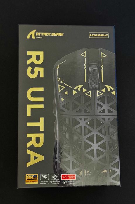 ATTACK SHARK R5 Ultra Carbon Fiber Wireless 8K PAW3950MAX Gaming Mouse