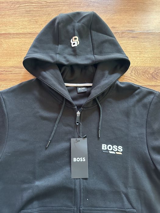 Мъжки,памучен,черен екип Hugo BOSS с гумирано лого