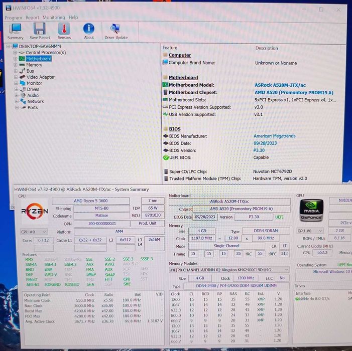 placa de baza mini-ITX AsRock A520M-ITX/ac