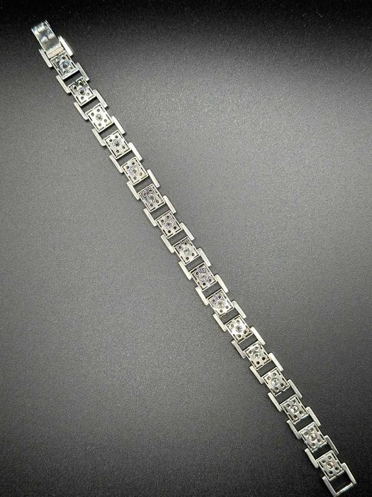 BRATARA AUR 14K + 16 Diamante x 0.35 = 5.60CT - 37.14g -Rusia -Vintage
