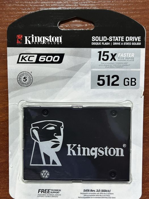 Продаю новый SSD Kingston KC600 объёмом 512 ГБ