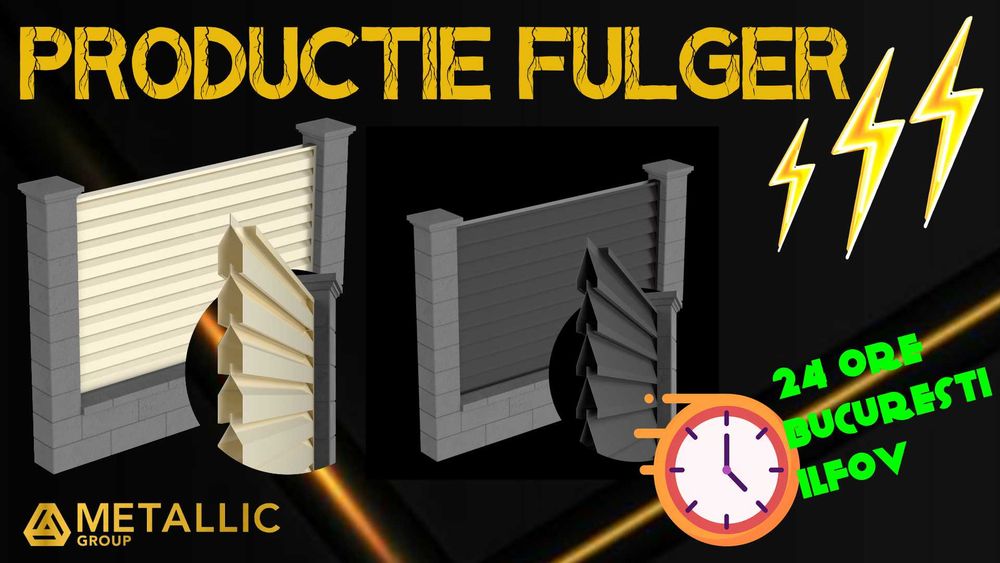 Gard metalic jaluzea | Suruburi ascunse | Bucuresti | Model 2026 |