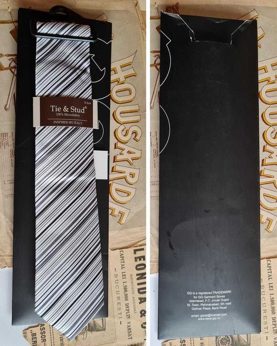 cravată nouă, de lux - GQ tie & stud italian style