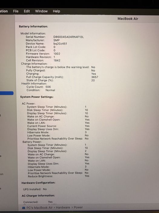 MacBook Air 13” Retina 2020, Intel i3, 8GB RAM, 256GB SSD
