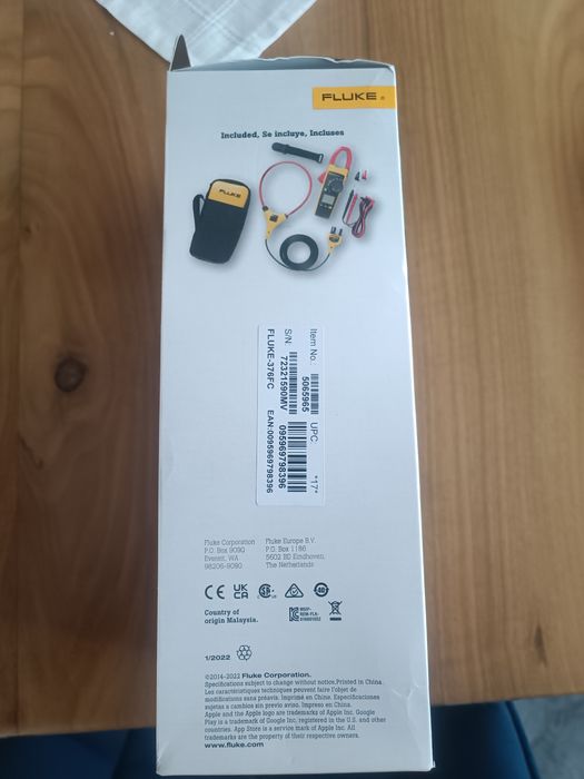 Titlu: Fluke 376 FC – Clește ampermetric True RMS AC/DC – Nou, sigilat