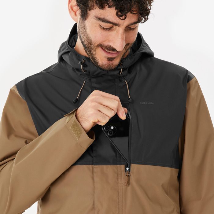 Geacă impermeabilă Drumeție Nh500 gri - produs resigilat Decathlon