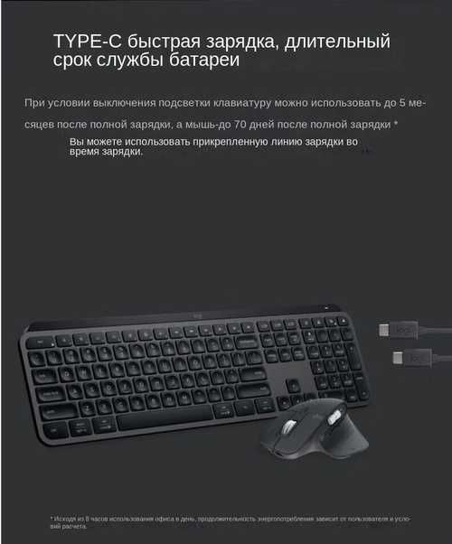 Logitech MX Keys, Combo клавиатура и мышь. Мягкий и тихий. Доставка