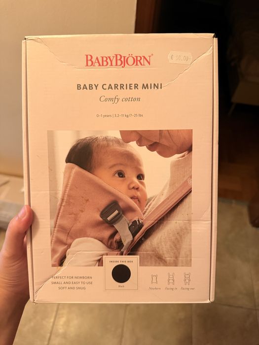 BabyBjörn Бебешка ергономична раница Mini, Cotton, Black