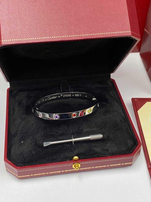 Cartier LOVE Bracelet 16 White Gold 750 with 10 Diamonds