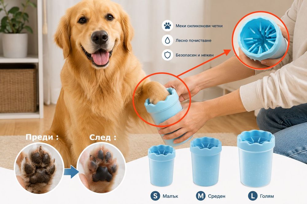 Уред за Почистване на Лапи за Кучета – Paw Cleaner, S/M/L