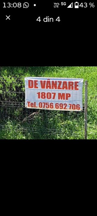 Teren intravilan stradal 1807mp cu  toate utilitățile aproape de urcarea pe autostrada Pitești-Sibiu
