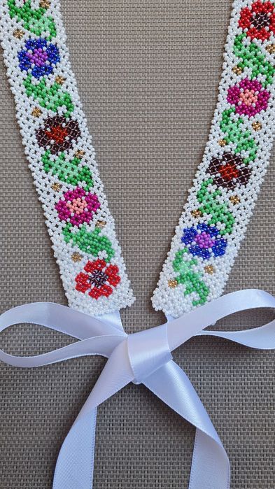 Cordon, brâu tradițional mărgele tricolor