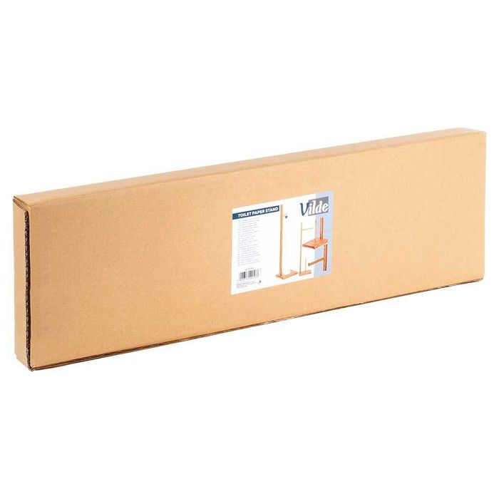 Стойка за тоалетна хартия с място за резервни ролки, бамбук 70 cm