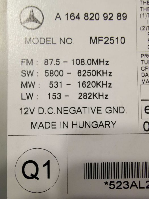Radio/player/telefon Mercedes