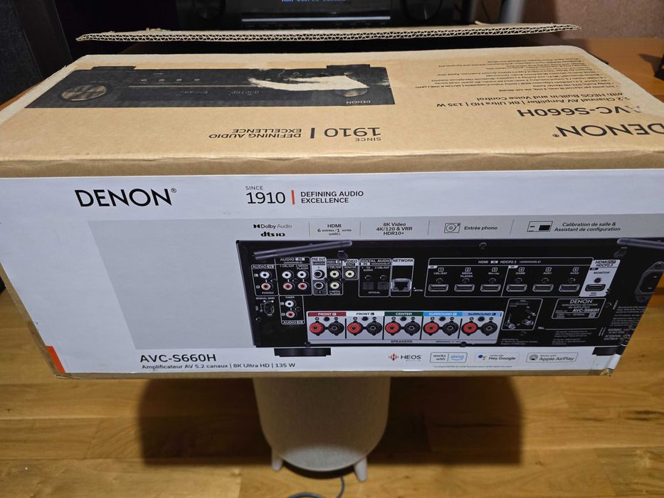 Продавам Denon AVR-S660H 5.2 AV ресивър – 8K, HEOS – Като нов!