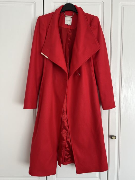 Palton lung roșu Ted Baker