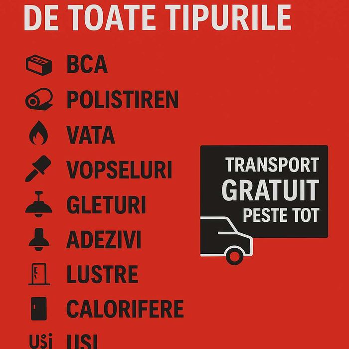 Materiale construcții | Prețuri mici + Transport GRATUIT in Constanța!