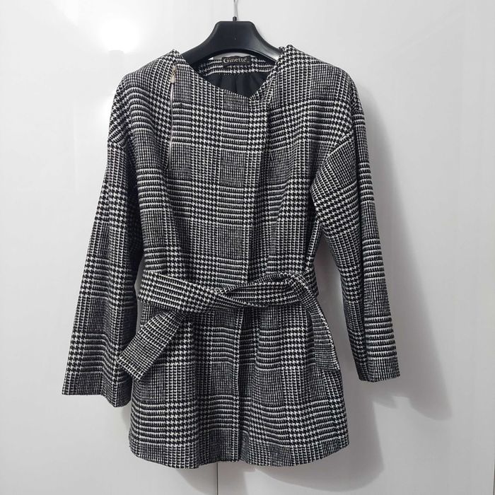 Jacheta / sacou in carouri cu cordon detasabil Ginette - 44