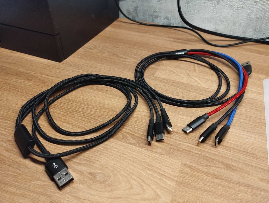 3-в-1 кабел USB-C, iPhone и micro USB