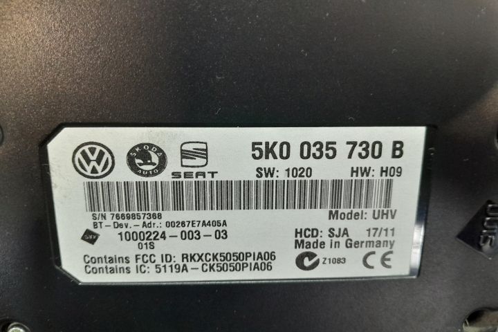 Modul Bluetooth 5K0035730B 5K0035730B Volkswagen VW Golf a 6-a genera