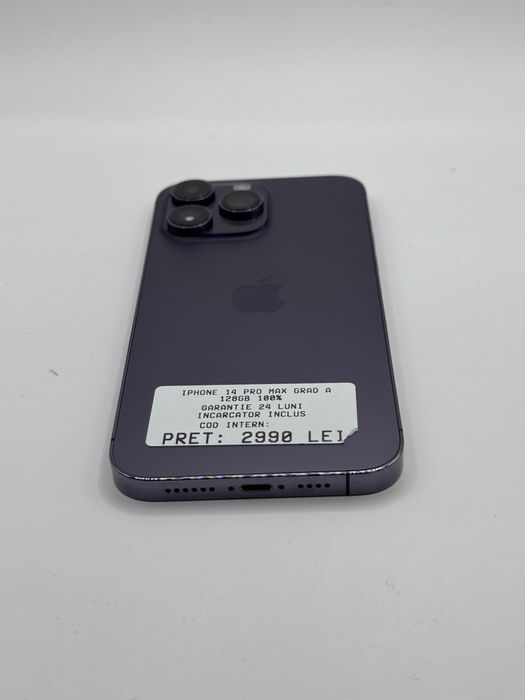 Iphone 14 Pro Max 128GB 100% Grad A Garantie 24 Luni - zonemag.ro