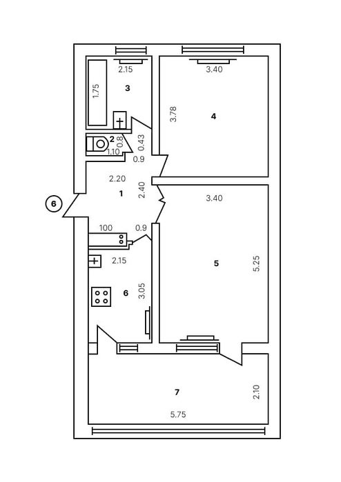 Срочно продаётся квартира, 2-х комнатная, 3/4 эт.