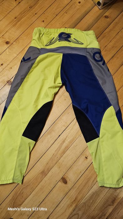 Мотокрос панталон Oneal Element Factor Gray/Blue/Neon Yellow