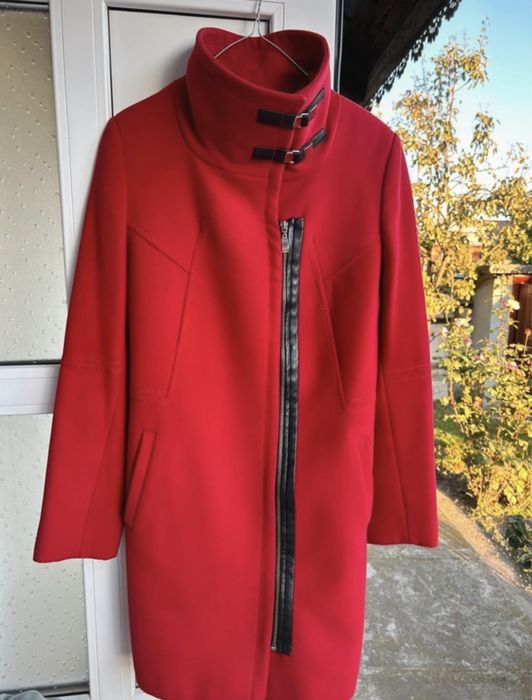 Palton stofa rosu