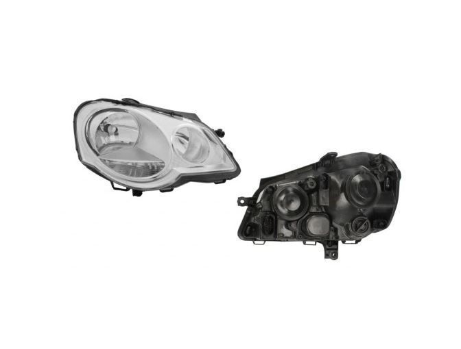 Far VW Polo (9N3), 04.2005-08.2009, RapidAuto, fata, partea dreapta, tip bec H1+H7+PY21W+W5W; electric; Catadioptru reflectorizant argintiu; cu motor;