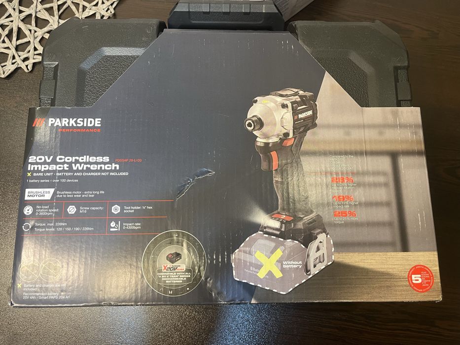 Ударни винтоверт X20v PARKSIDE PERFORMANCE без батерия и зарядно