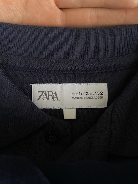 Лонгслив-поло Zara - темно-синий