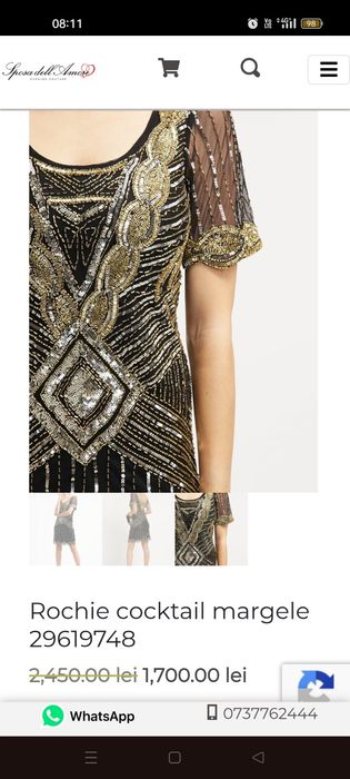 Rochie bijuterie cu paiete si sticla