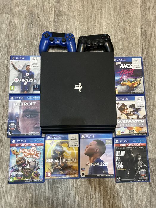 Ps 4 pro, 1 ТБ, 2 джостика, +7 игр