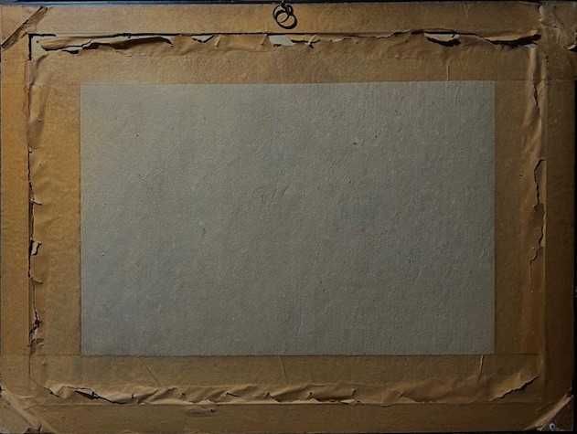 ”CAR CU BOI” tablou VECHI, in ulei/pânză/cart, semnat 70x50cm+Rama