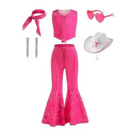 Costum BARBIE film Margot NOU cu accesorii 3 4 5 6 7,8,9,10 ani